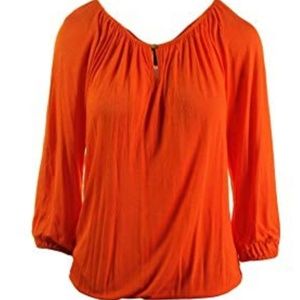 Ralph Lauren Women's Jersey Pullover Keyhole Top